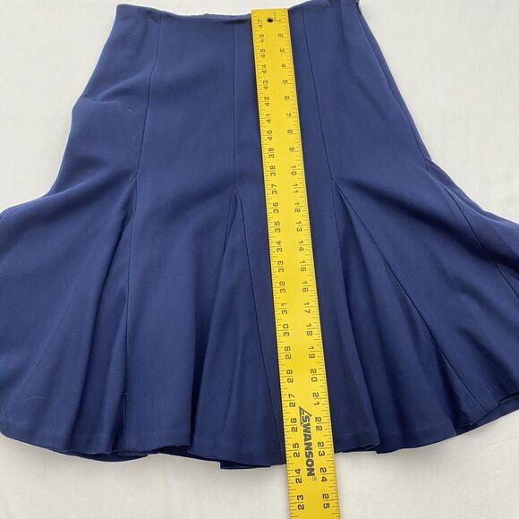 Lauren Ralph Lauren Skirt Womens 4 Blue Pleated Knee Length Flowy Career Twee - Picture 6 of 10